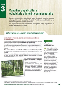 Couverture Concilier populiculture et habitats d’intérêt communautaire