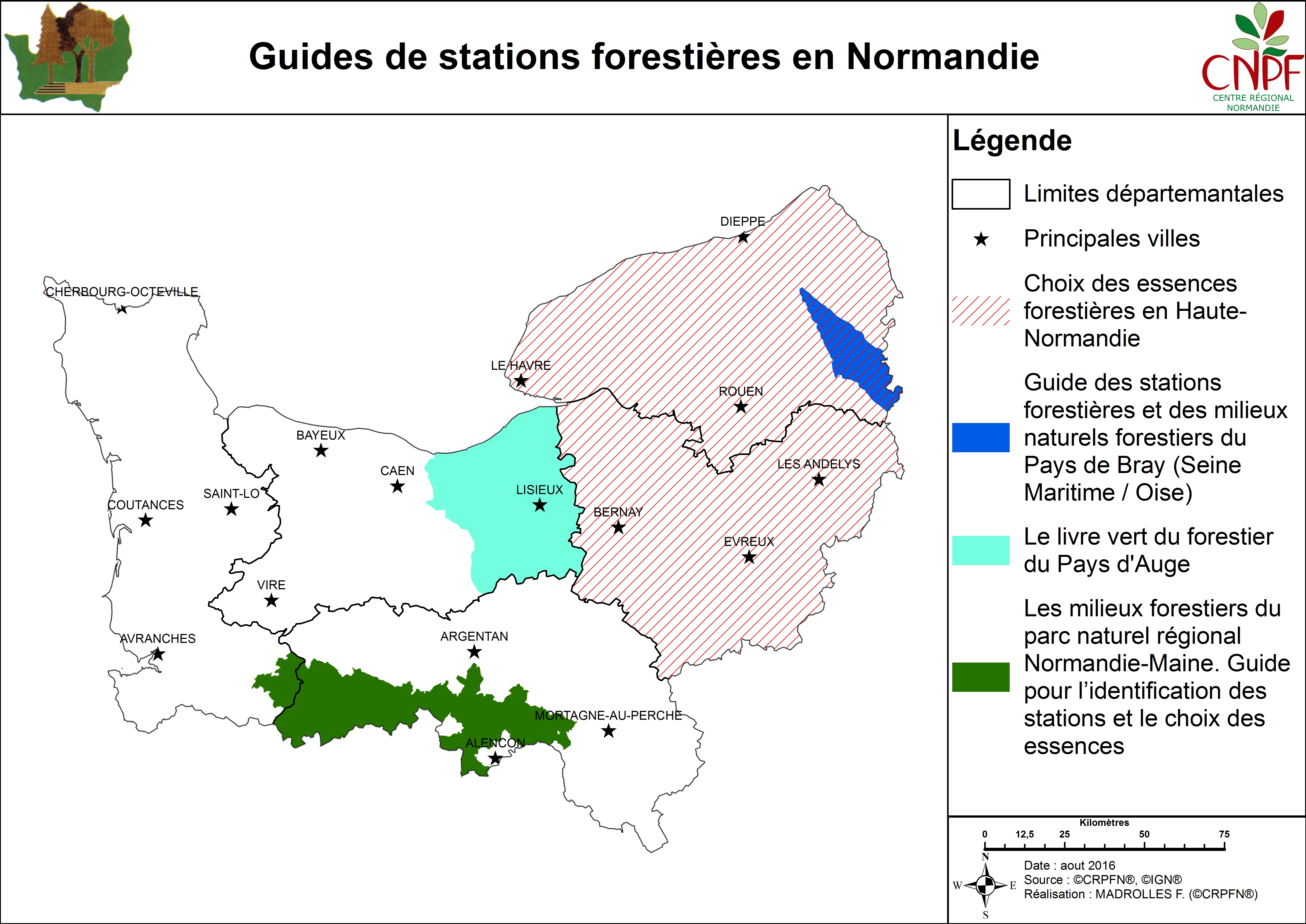 Carte - Guide des stations forestières en Normandie