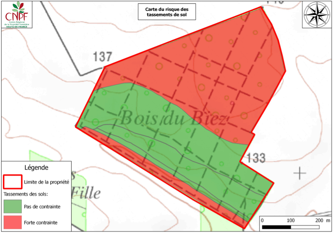 Carte du risque de tassement des sols